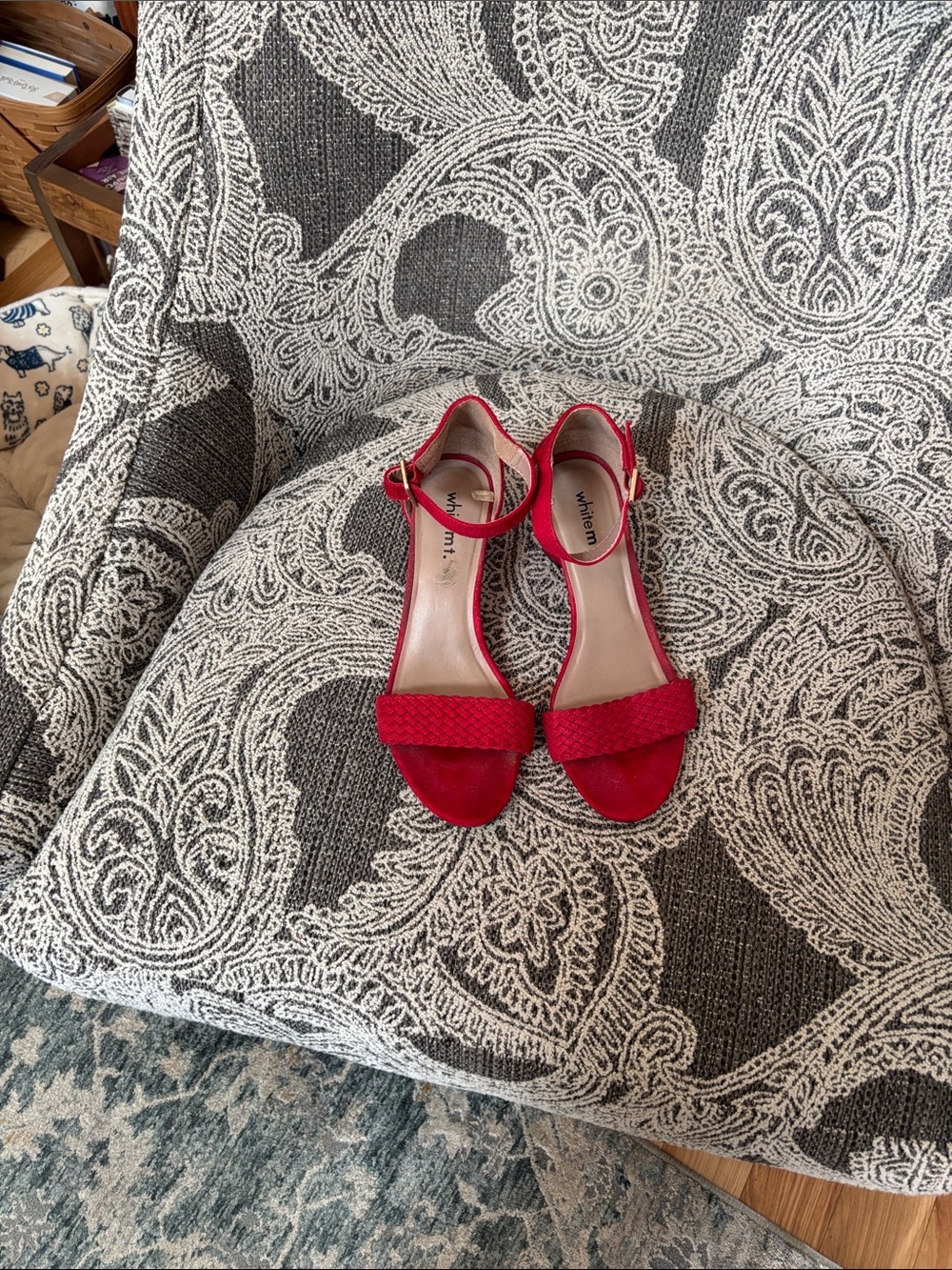 Red Ankle Strap Sandals by white mountain